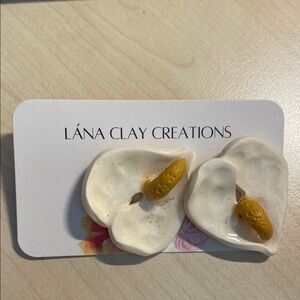 Cream and Yellow Earrings